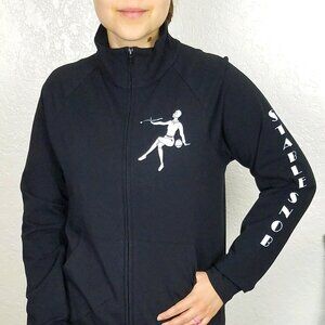 Equestriann Apparel Yoga jacket, black with embellished Logo